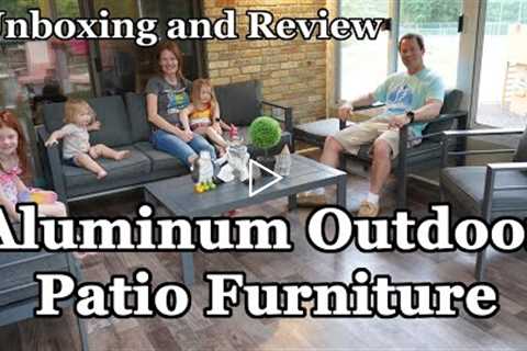 ✅ Amazon Outdoor Patio Furniture - Unboxing/Review - Aecojoy Aluminum Weatherproof 9 Seat Set