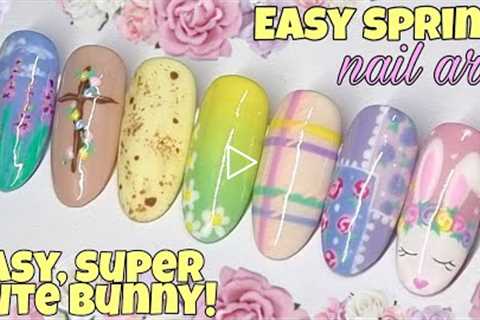🐰 EASY SPRING / EASTER NAIL ART | Gel Polish Designs | Tutorial | Floral Bunny Ombre Flowers