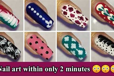 Easy nail art designs within only 2 minutes|| Nail art at home|| #easynailart #naildesign #nailart