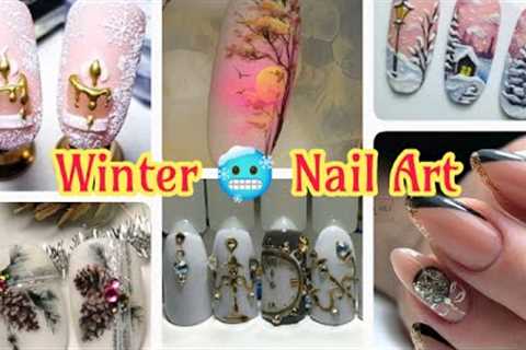 winter nail art designs2022-23/Nail Art Designs for winter/new winter 🥶 nail art#Hummy nails