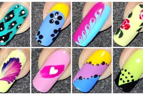 Easy Nail Art designs for beginners ✨ Nail Art at home using Household Items