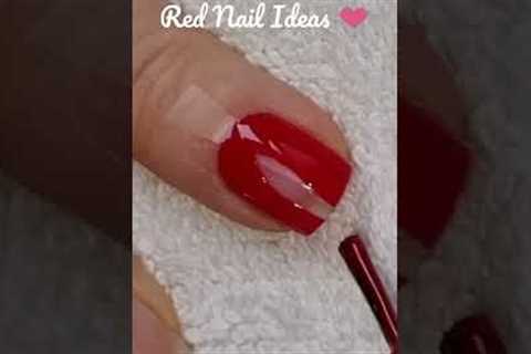 Red NAIL ART Ideas 2023 ❤ Easy Red NAILS For Beginners 💅 #nailart #shorts