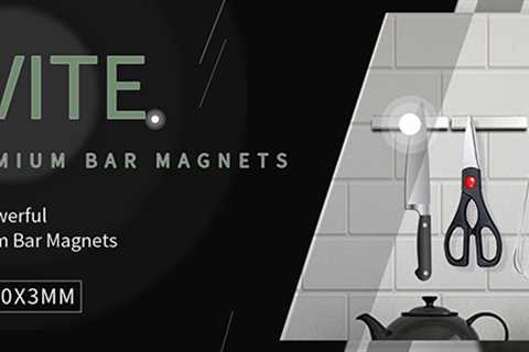 E BAVITE Strong Rare Earth Neodymium Magnets, Heavy Duty Bar Magnets with Double-Sided Adhesive,..