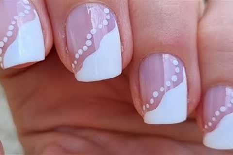 EASY Side NAIL ART | White FRENCH NAILS Design | DIY Manicure Ideas