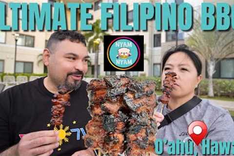 Ultimate FILIPINO BBQ in OAHU HAWAII | Must Eat PORK BBQ STICKS (STREET-STYLE Pinoy BBQ Sticks)