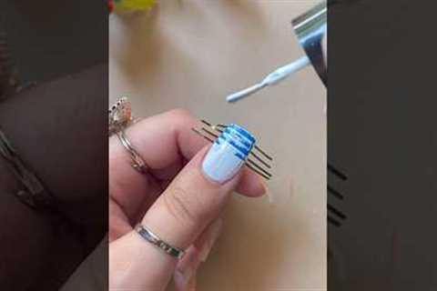 💅💙Easy stripping tape nail art design #nailart2023 #youtubeshorts #shorts