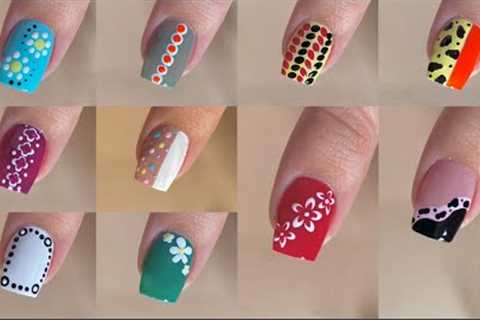 Top 10 Easy nail art designs for short nails || Nail art with household items